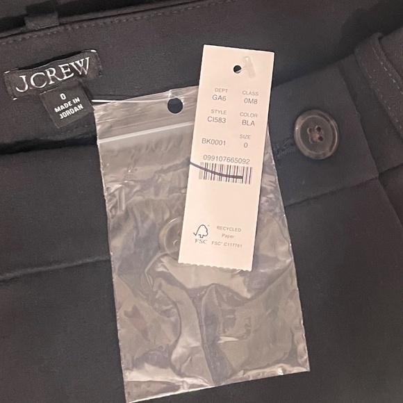 NWT!! J. CREW Wrap Front Skort Bi-Stretch Cotton Blend Black Shorts Skirt Size 0 - Picture 14 of 16